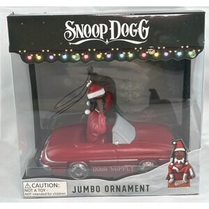 Snoop Dogg Snoop On The Stoop Red Car Convertible Jumbo Christmas Ornament NIB